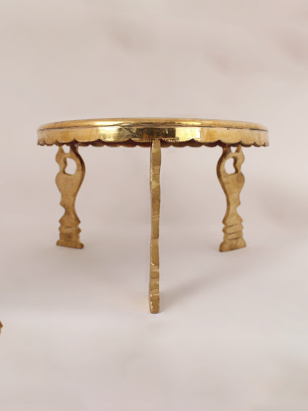 Exotic India Brass Lotus Nakashi Chowki