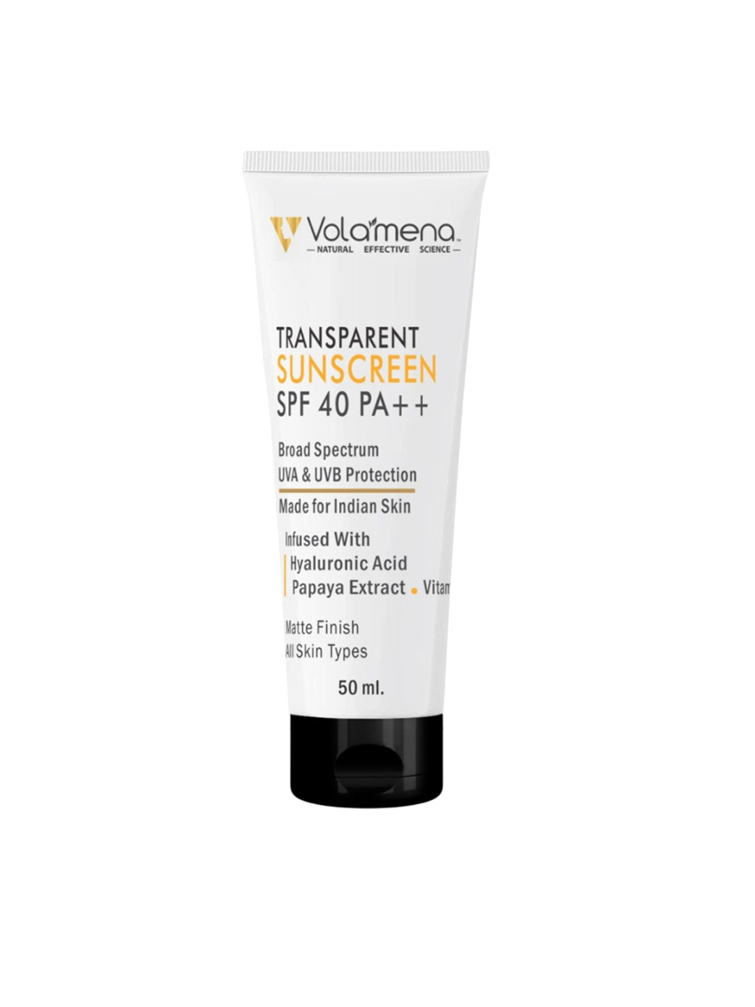 Volamena Transparent Sunscreen SPF40 With Hyaluronic Acid For UVA & UVB Protection- 50ml