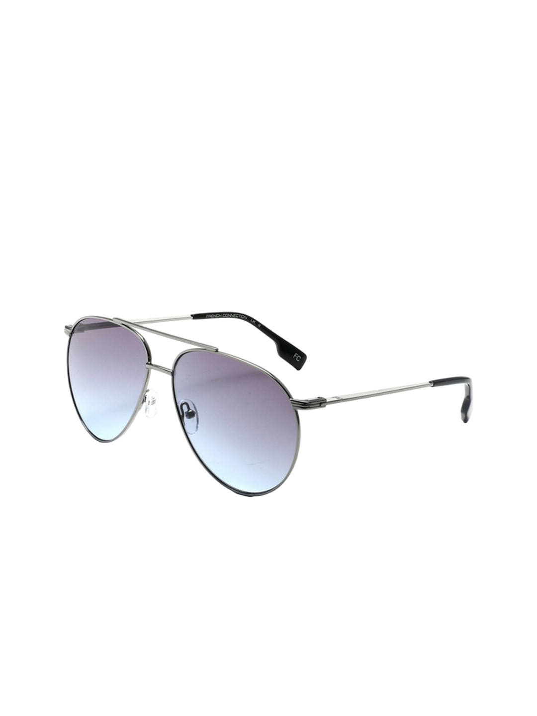 French Connection Unisex Aviator Sunglasses with UV Protected Lens FC 7586 C3-Metallic