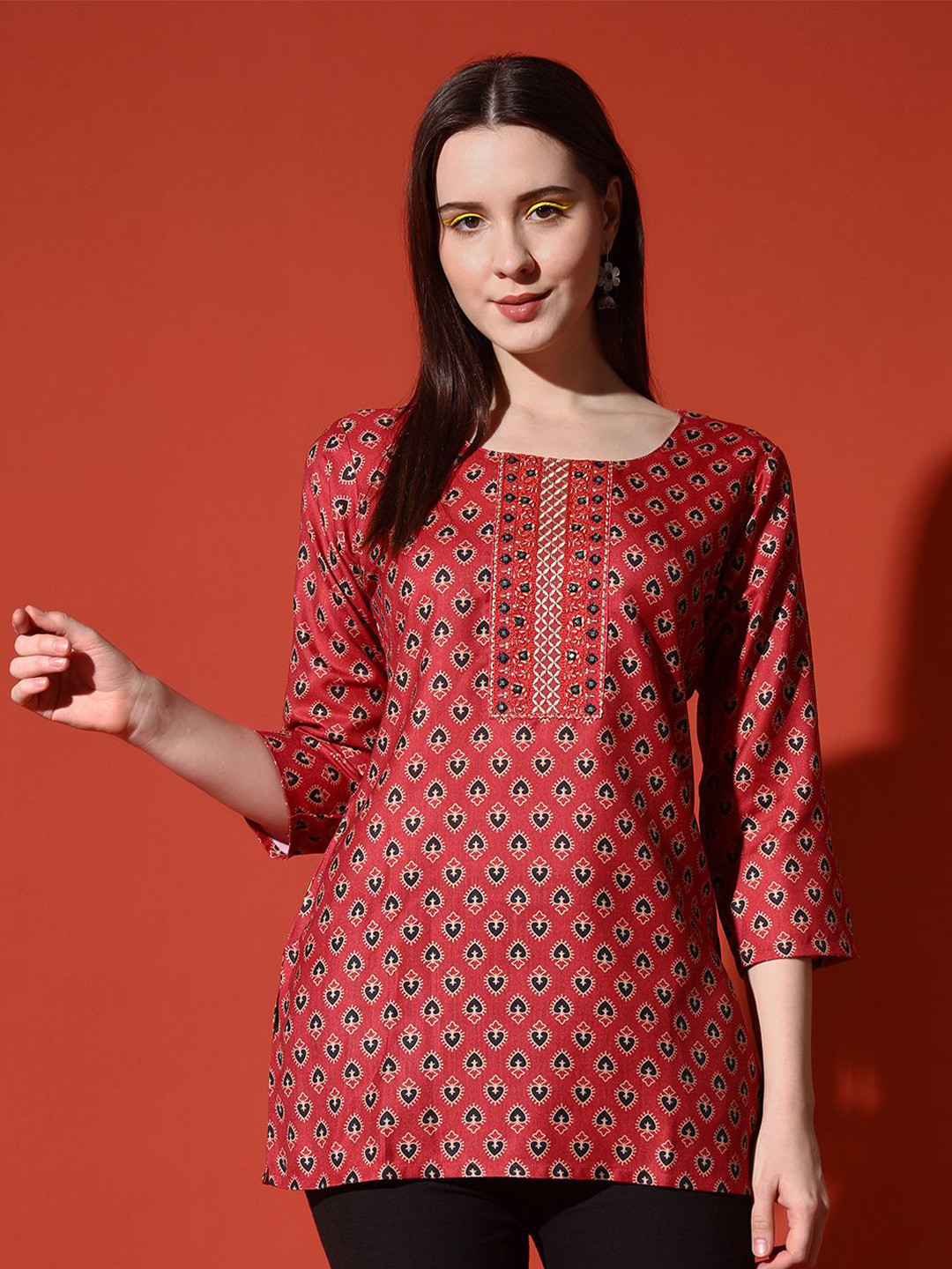 STHULAS Ethnic Motifs Printed Gotta Patti Gotta Patti Kurti