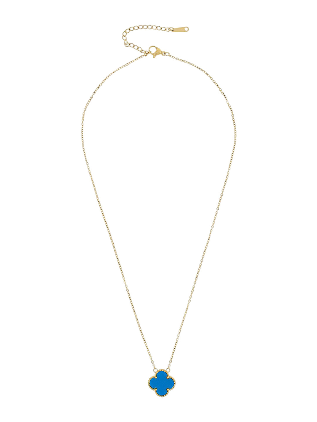 Moon Dust Gold Plated Clover Pendant With Chain