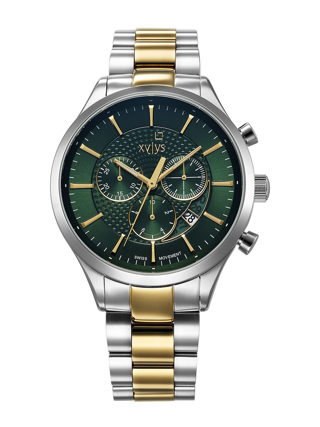 Xylys Men Triumph Swiss Stainless Steel Green Dial Chronograph Watch - NT40056BM01E
