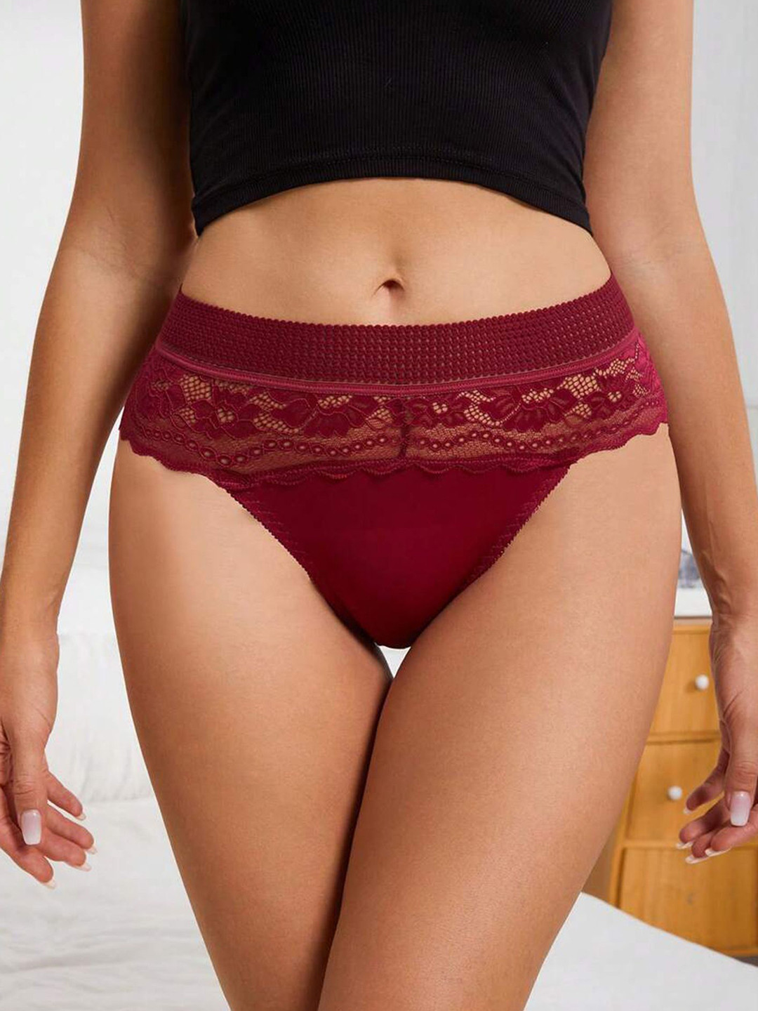 LULU & SKY Polyamide Blend Hipster Brief  CS45-RED