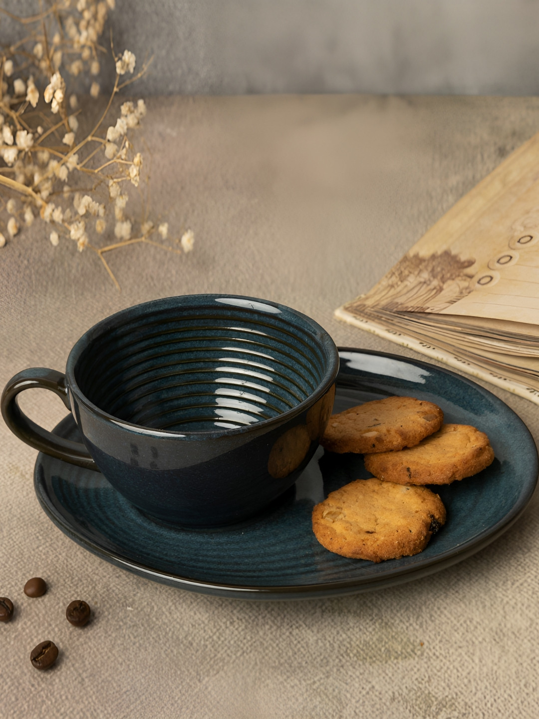 BODHI HOUSE Blue Porcelain Handmade 2 Piece Cups-250ml