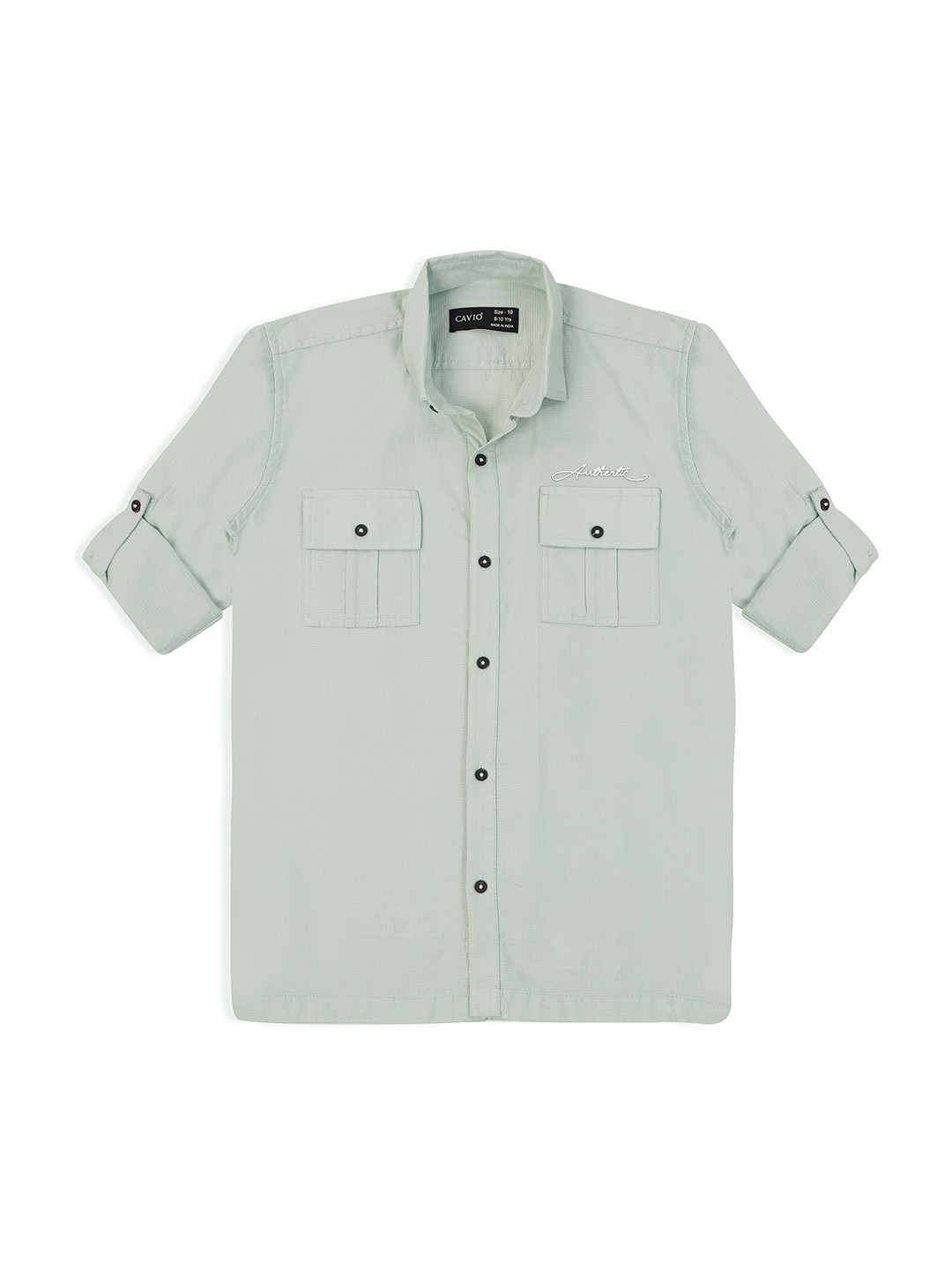 CAVIO Boys Comfort Spread Collar Solid Cotton Casual Shirt
