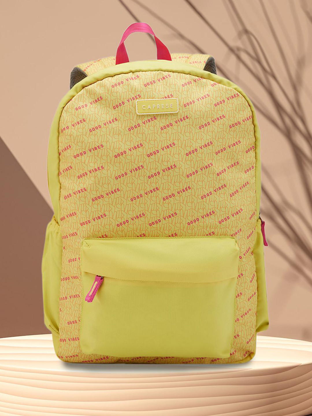 Caprese Zoe Women Yellow Backpack