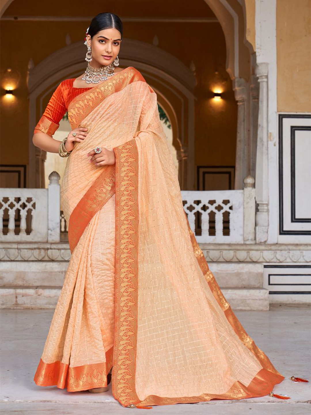 ASISA Woven Design Zari Silk Cotton Saree