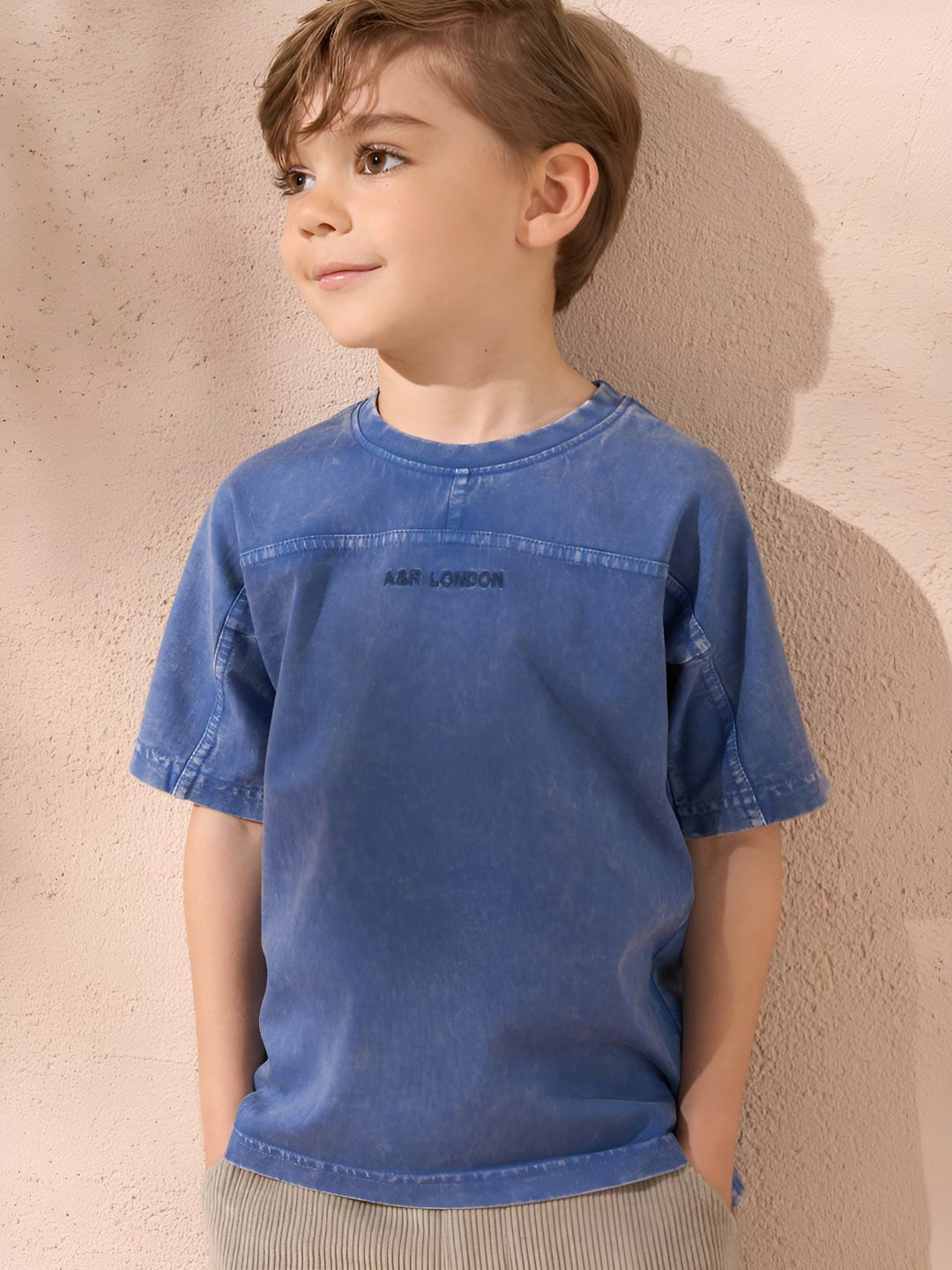 Angel & Rocket Boys Graphic Printed Round Neck Cotton Slim Fit T-shirt