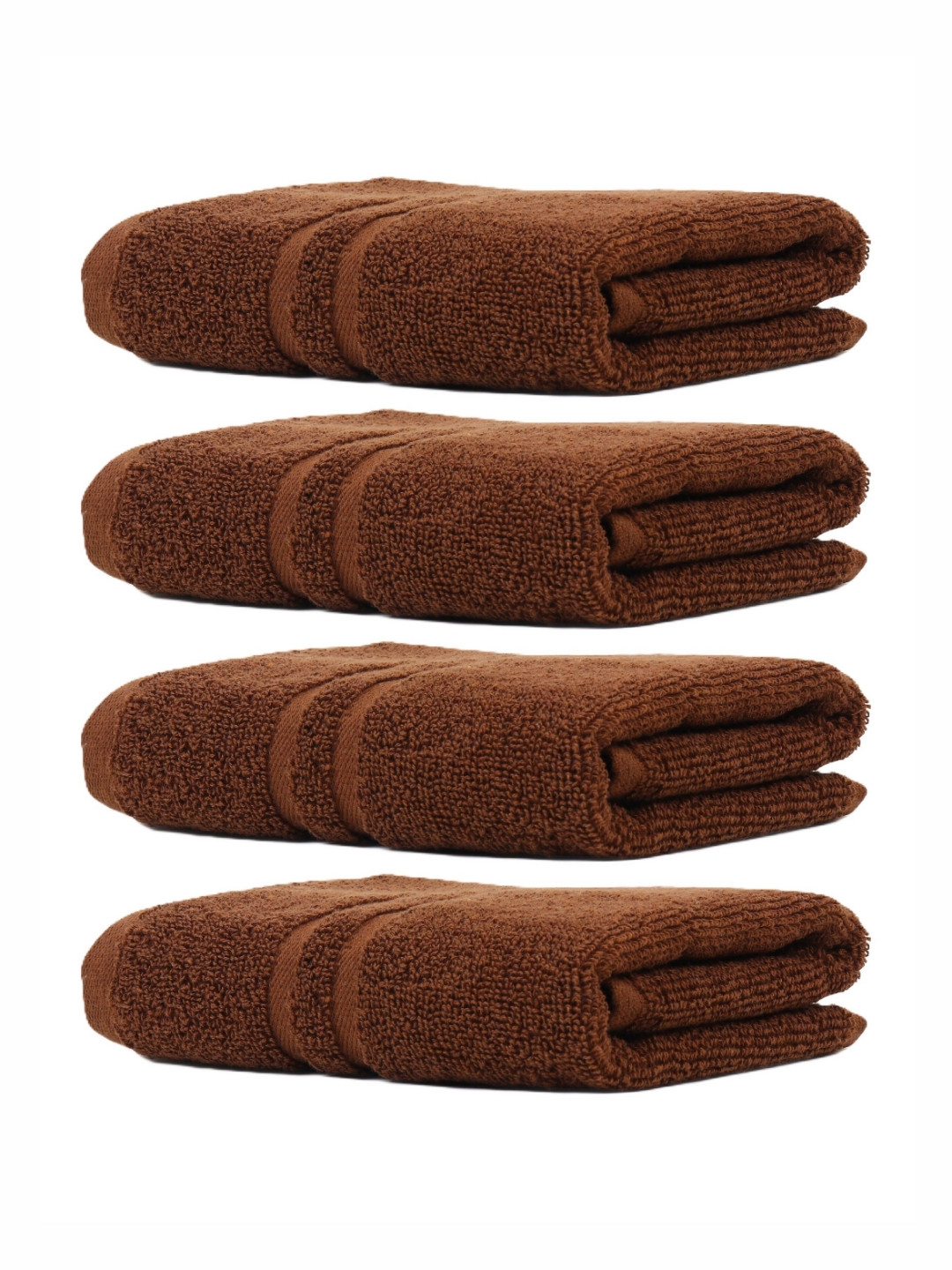 ZAHYA Brown Set of 4 Terry Cotton Hand Towels
