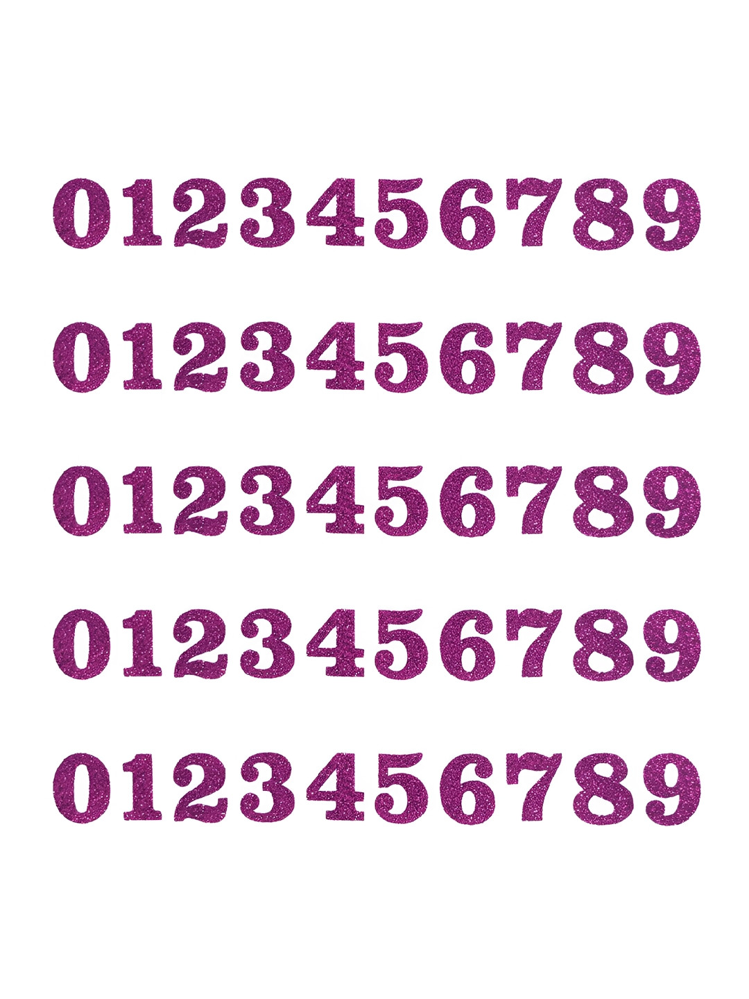 Comet Busters Pink & White Printed Self-Adhesive Uppercase Glitter Numerals Stickers
