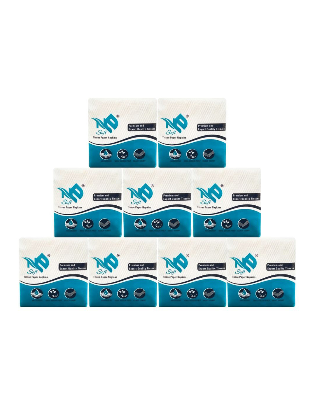 NE SOFT Set Of 9 Ultra Soft Tissue Paper Napkins - 80Pcs Each