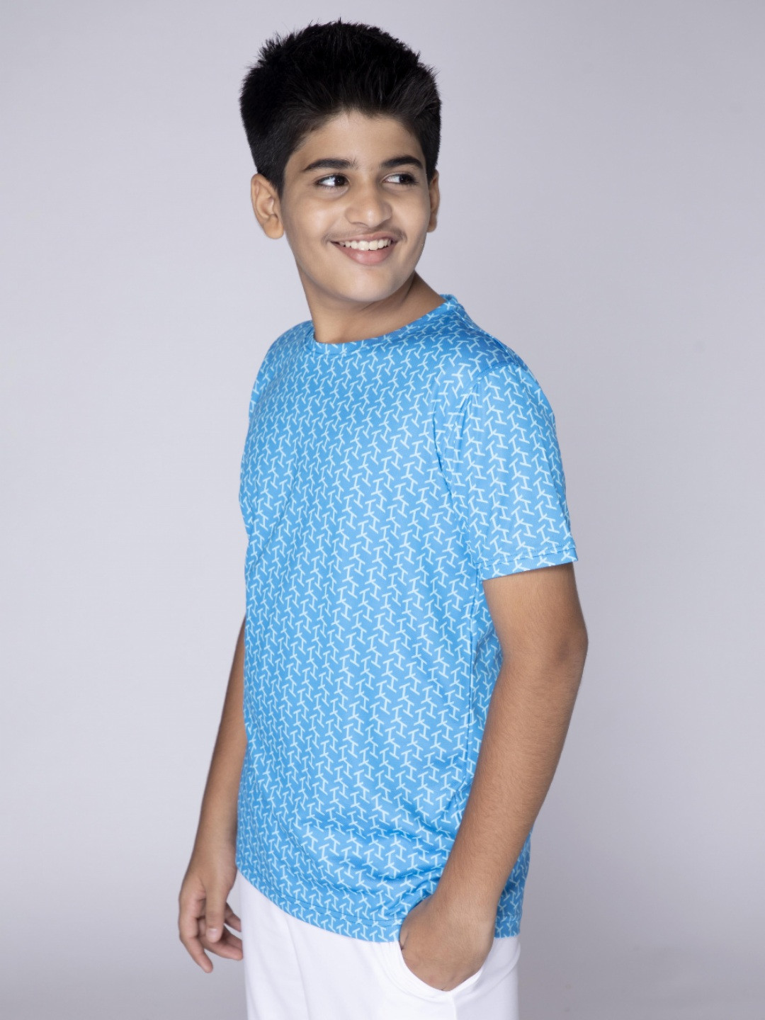 UMILDO Boys Abstract Printed Round Neck Polyester Tshirt