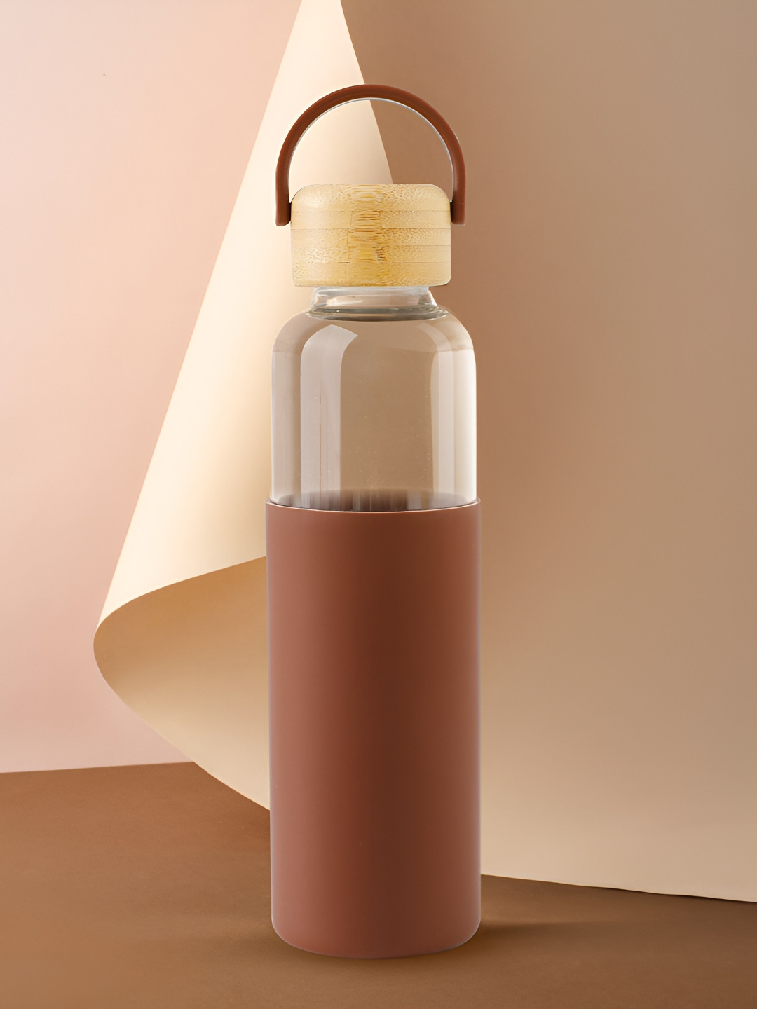 UMAI Brown & Transparent Single Glass Solid Water Bottle