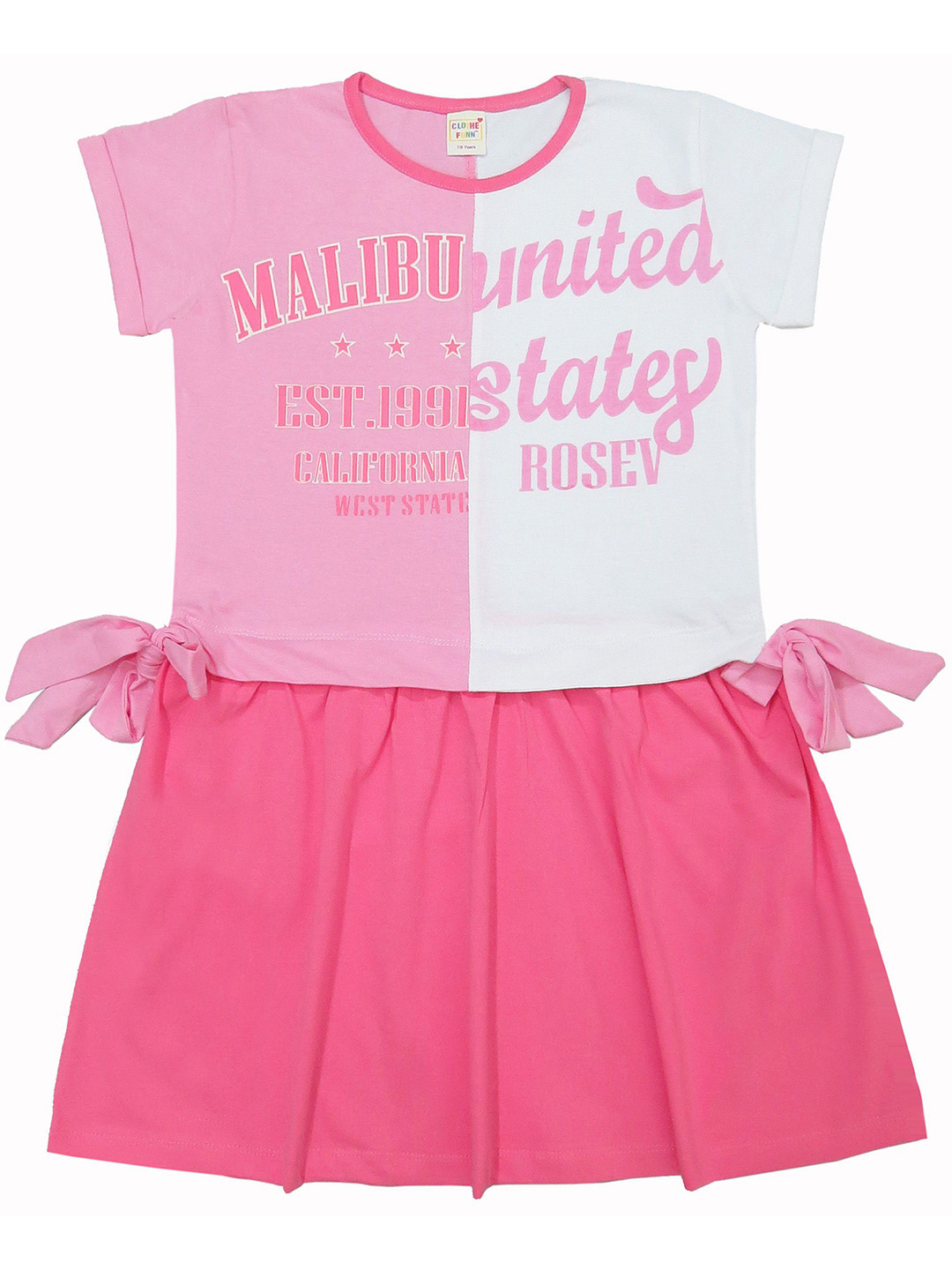 Clothe Funn Printed A-Line Dress With Waist Knott