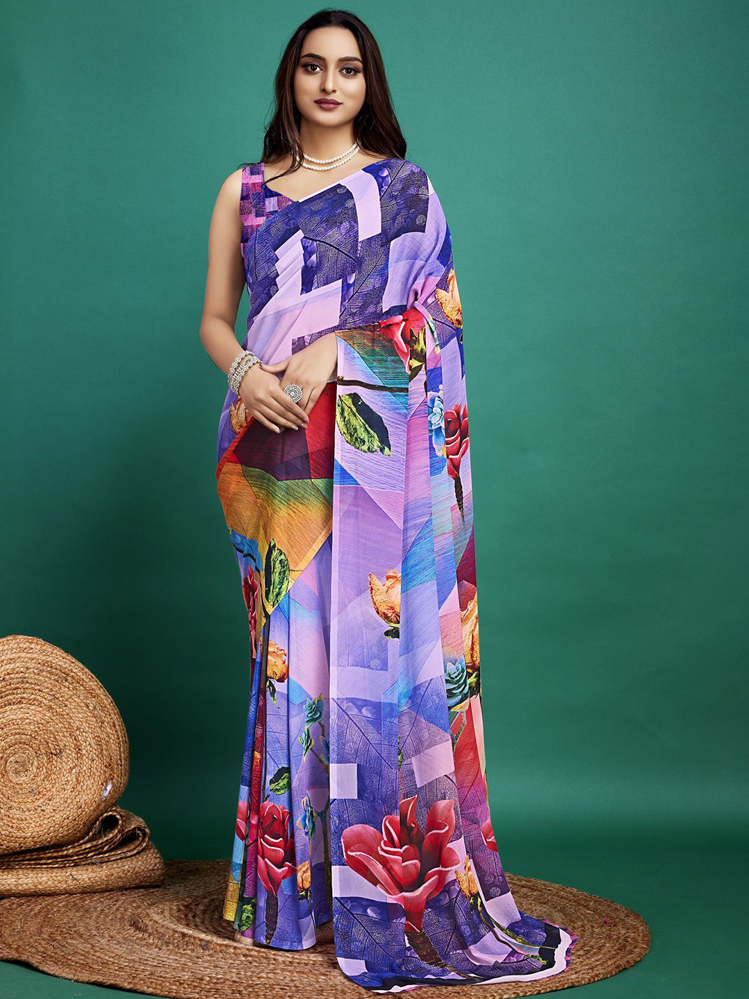 P D Silk Mills Pure Georgette Saree