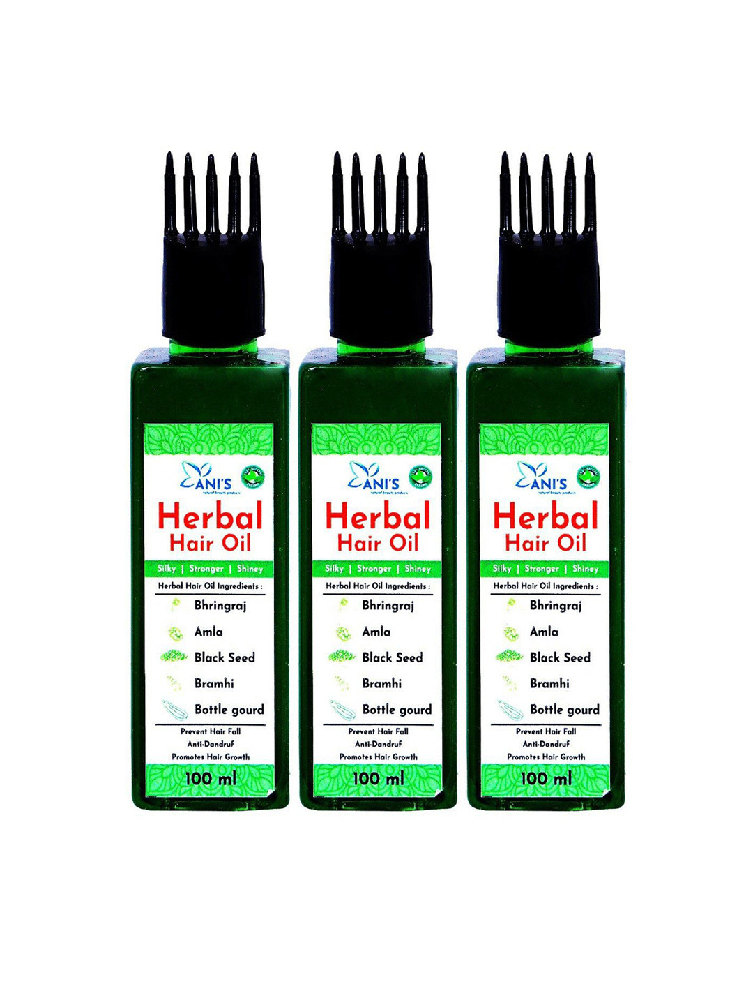 ANI'S Set Of 3 Herbal Hair Oil For Strong & Silky Hairs - 100ml Each