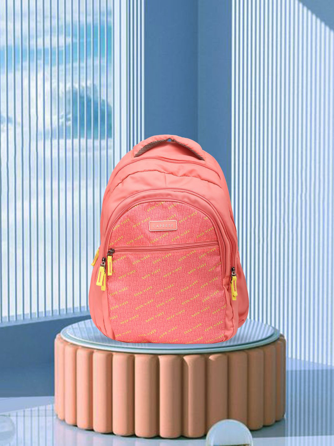 Caprese Zoe Women Peach Large Backpack