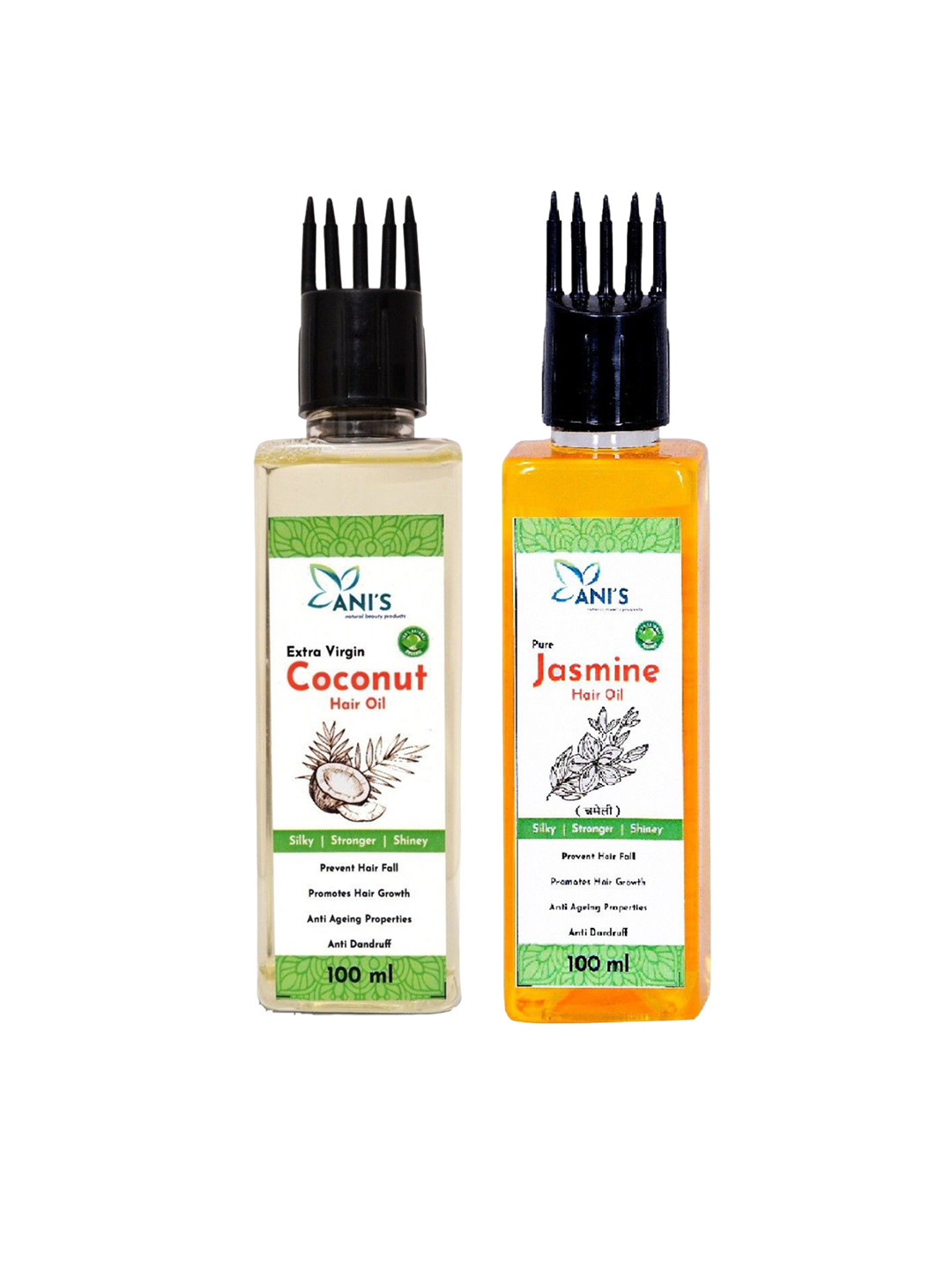 ANI'S Set Of 2 Coconut & Jasmine Hair Oil For Strong & Silky Hairs - 100ml Each
