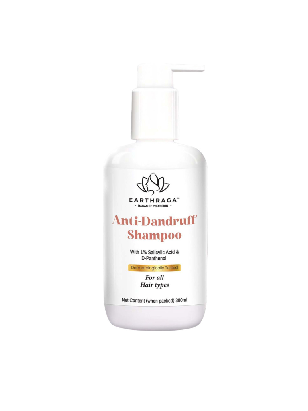 Earthraga Anti-Dandruff Shampoo With 1% Salicylic Acid & D-Panthenol- 300 ml