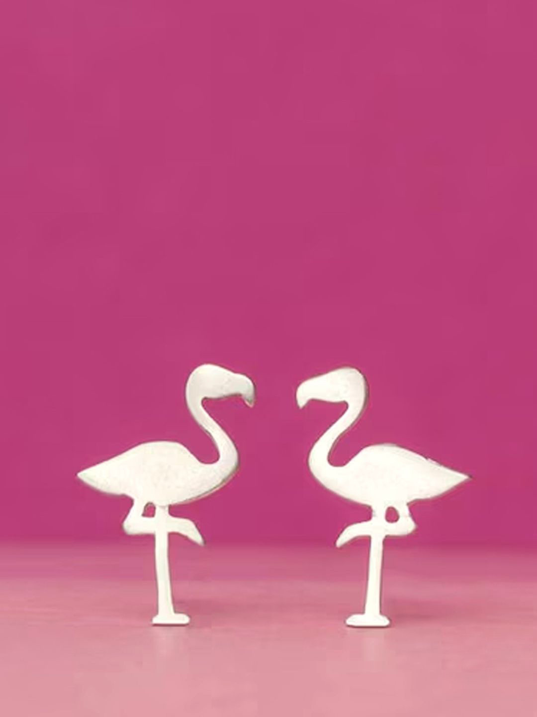 DressBerry Goldnera 925 Sterling Silver Flamingo Design Studs Earrings