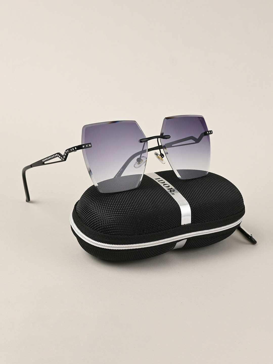 IDOR Women Rectangle Sunglasses with UV Protected Lens IDOR-5271-GRY