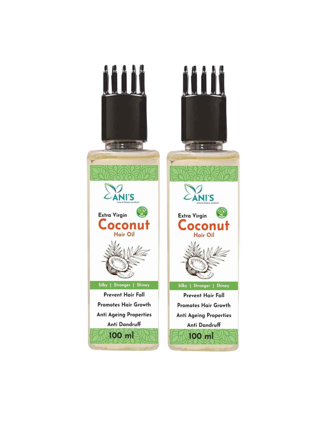 ANI'S Set Of 2 Extra Virgin Coconut Hair Oil For Strong & Silky Hairs - 100ml Each