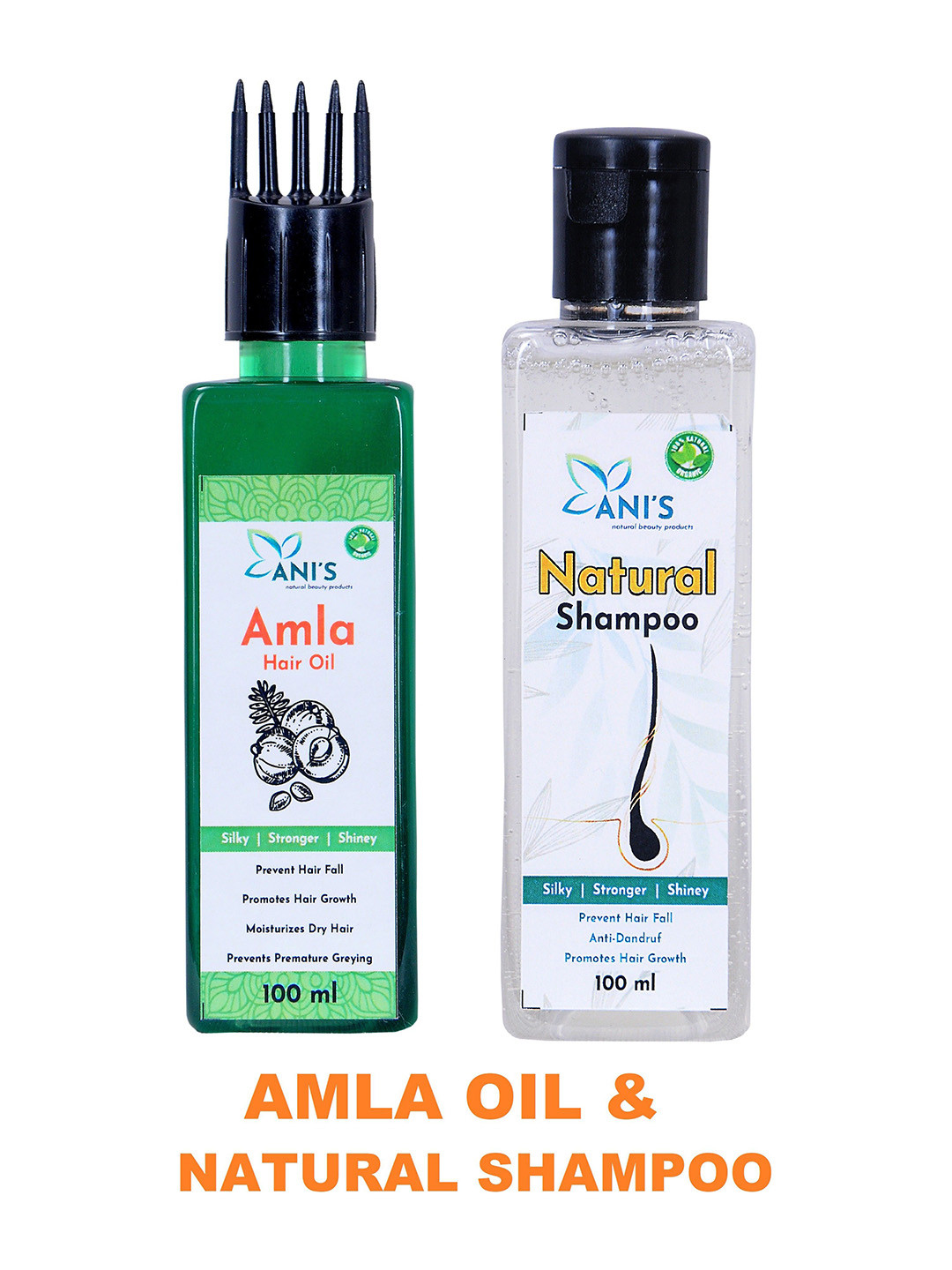 ANI'S Natural Shampoo With Amla Hair Oil - 100ml + 100ml