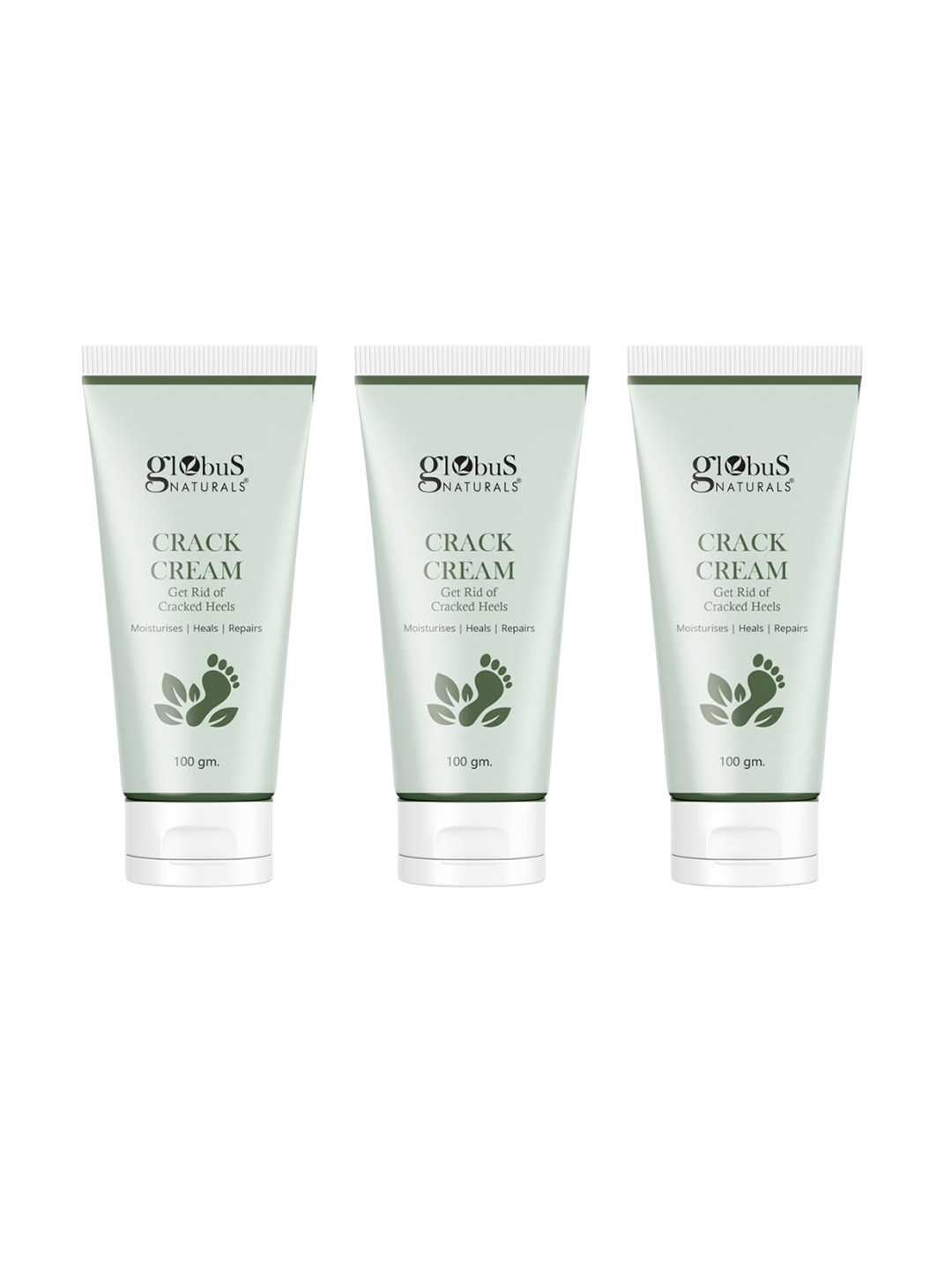 Globus naturals Set of 3 Crack Cream for Dry Cracked Heels & Feet-100g Each