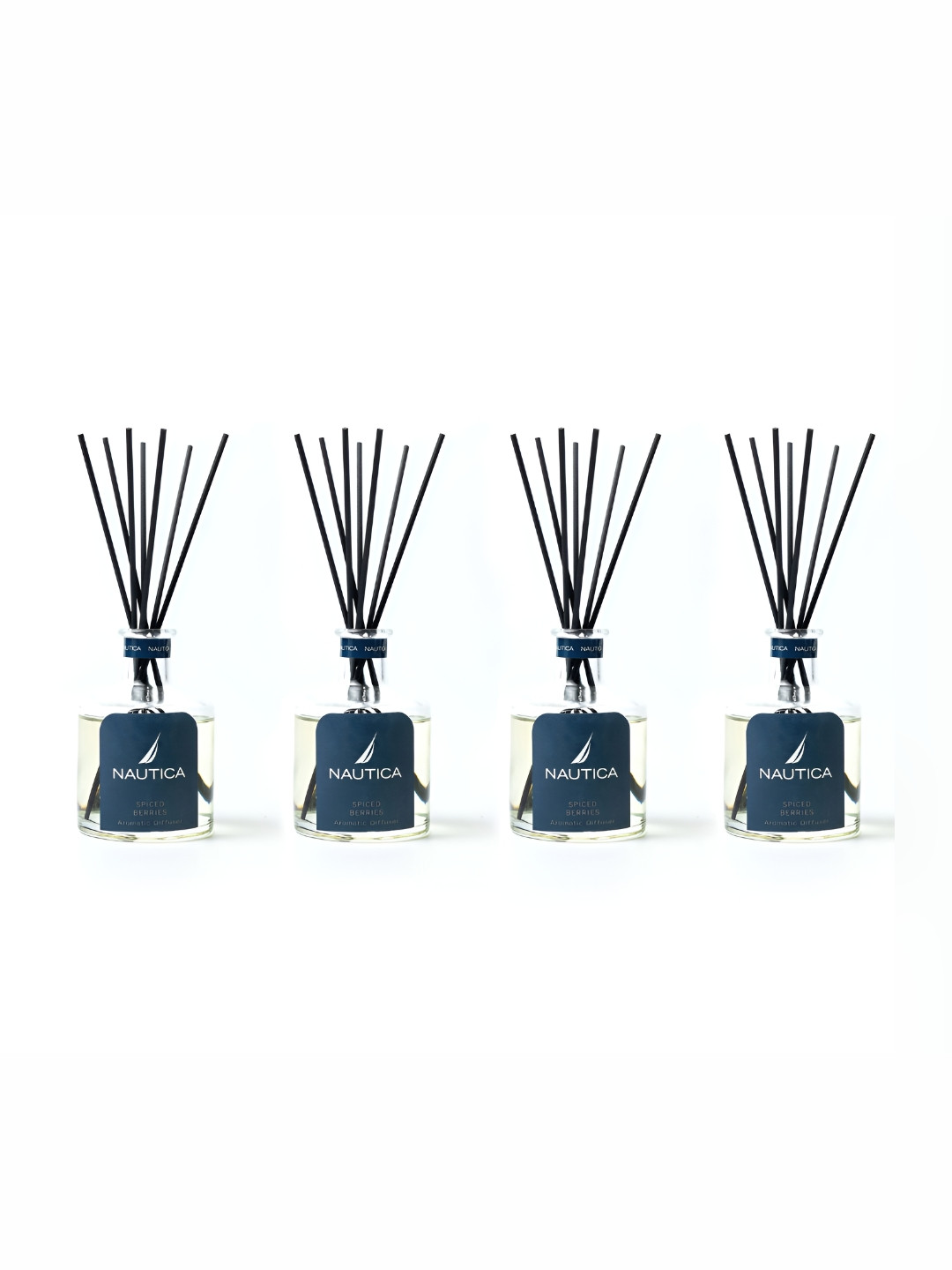 Nautica 4Pcs Transparent Reed Aroma Oil Diffuser & Sticks - 150 ML