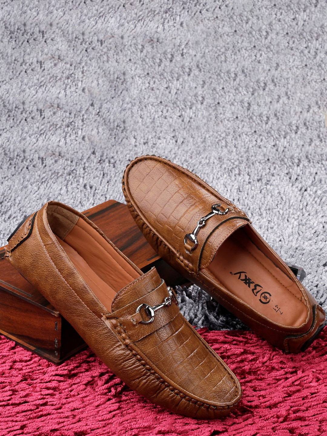 Bxxy Men Round Toe Horsebit Loafers Driving Shoes