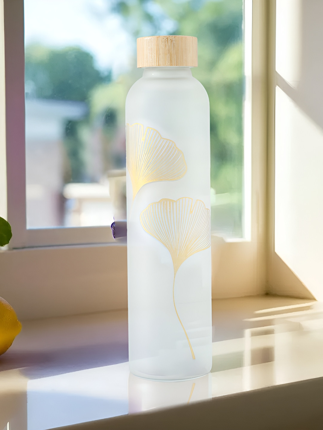 UMAI Gold Floral Glass Spill Proof Water Bottle - 750ml