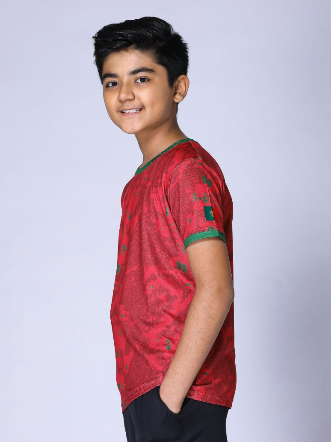 UMILDO Boys Abstract Printed Round Neck Polyester Tshirt