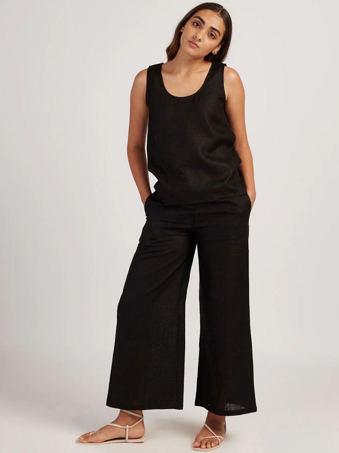 Creatures of Habit Women Linen Wide Leg Pants