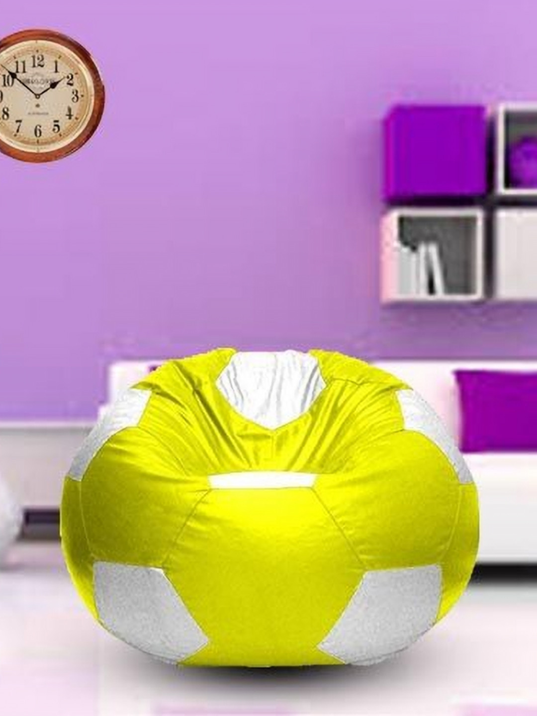 Coaster Shine Yellow & White Colorblocked Bean Bag Cover