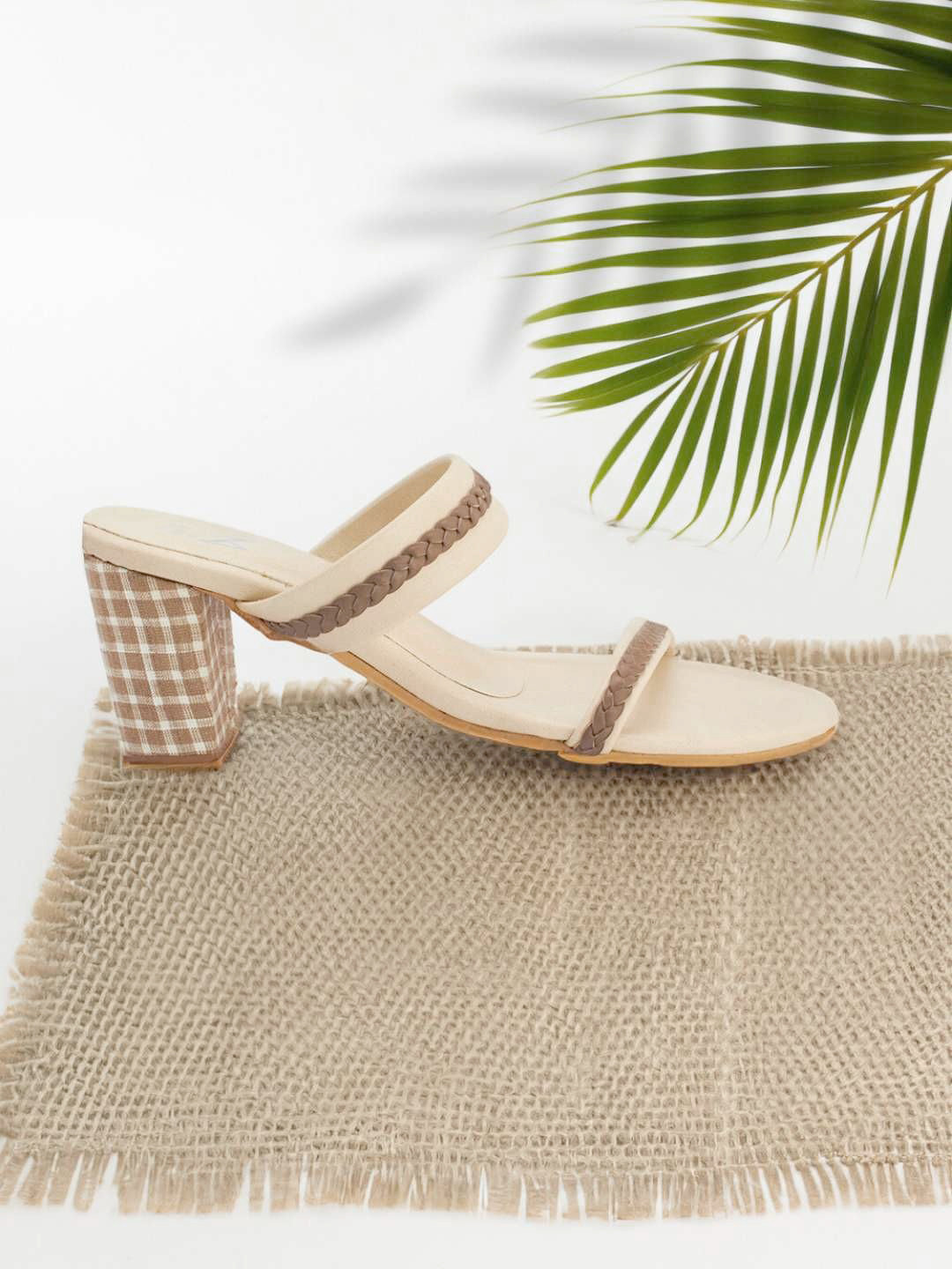 THE MADRAS TRUNK Open Toe Block Heeled Sandals