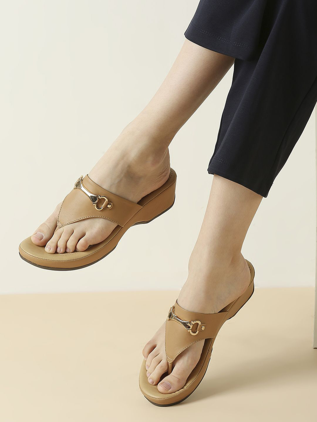 Inc 5 Buckle Detail Open Toe Comfort Heel Sandals