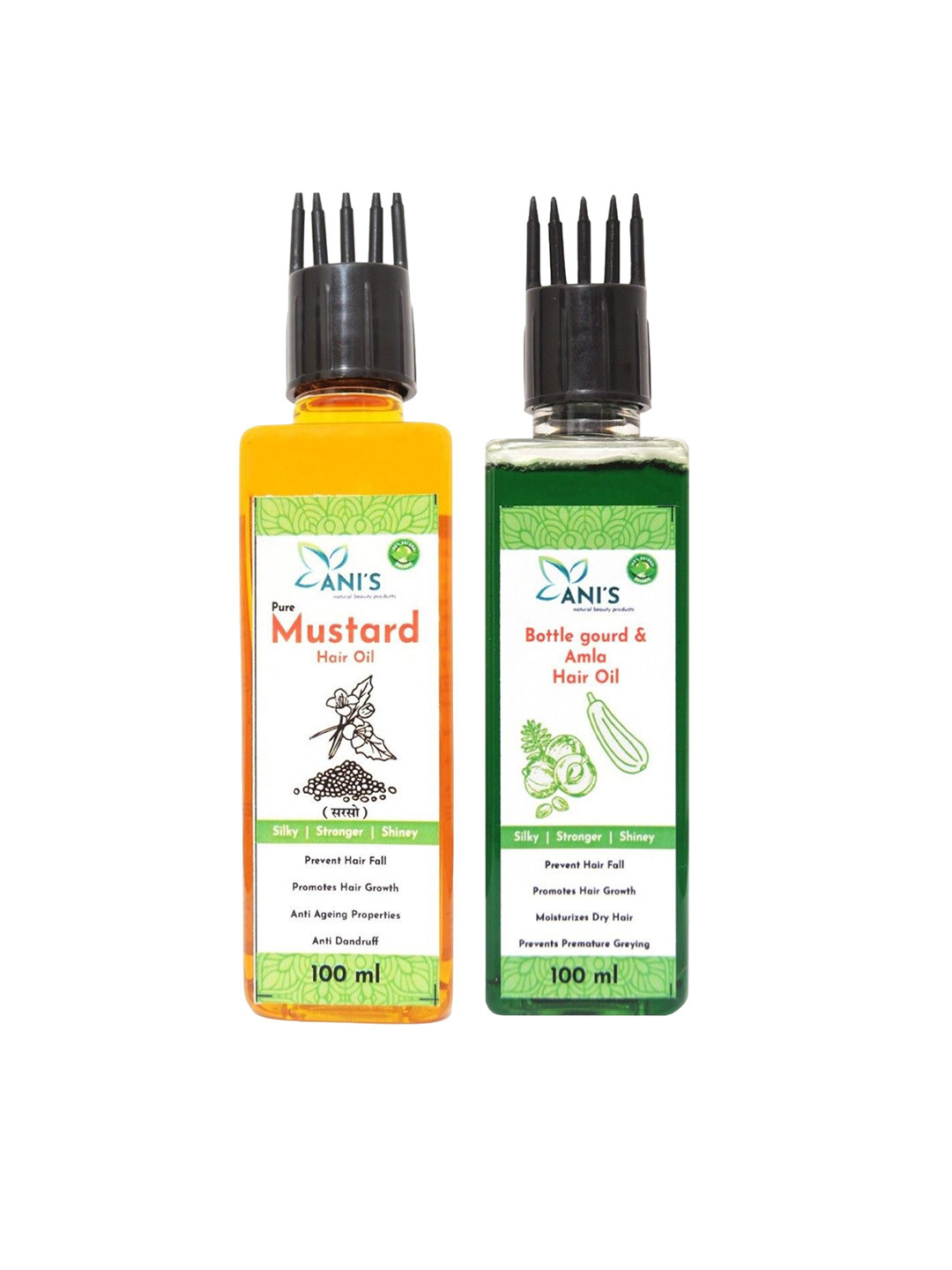 ANI'S Set Of 2 Bottle Gourd & Mustard Hair Oils -100ml Each