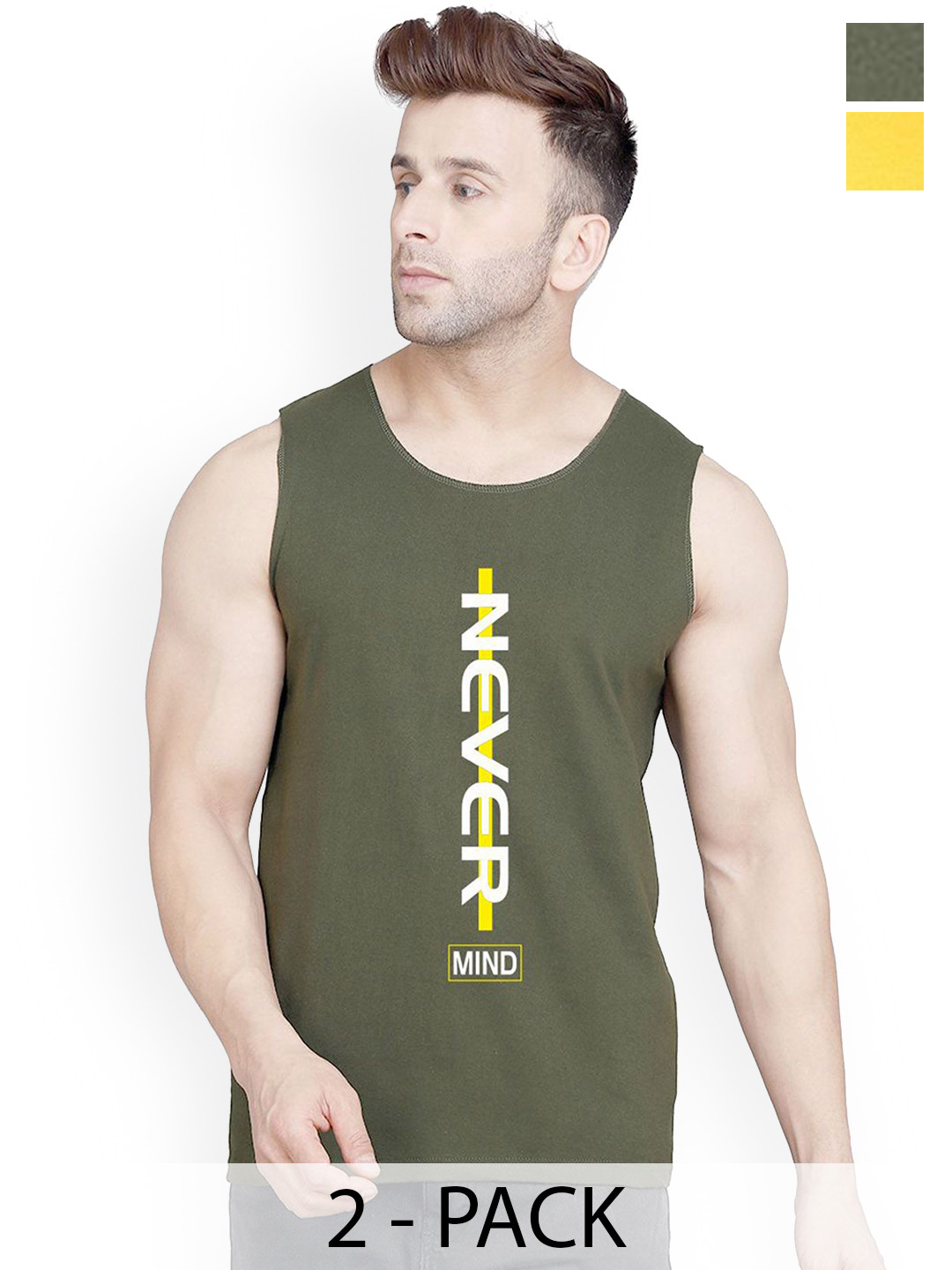 SLOWLORIS Pack Of 2 Printed Gym Vests