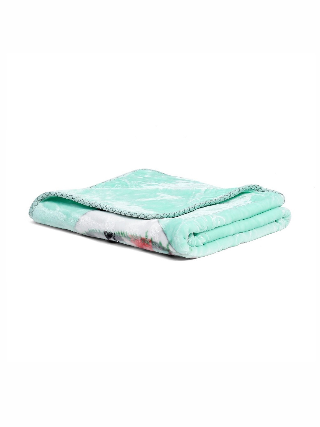 Monte Carlo Sea Green & Black Cartoon Characters Mild Winter 600 GSM Single Bed Blanket