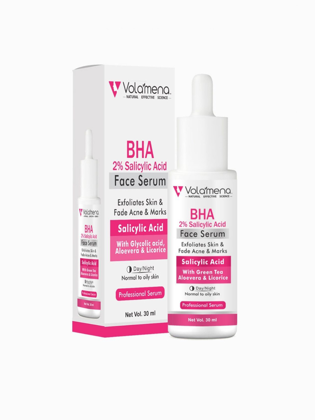 Volamena Exfoliating BHA 2% Salicylic & Glycolic Acid Face Serum-30ml