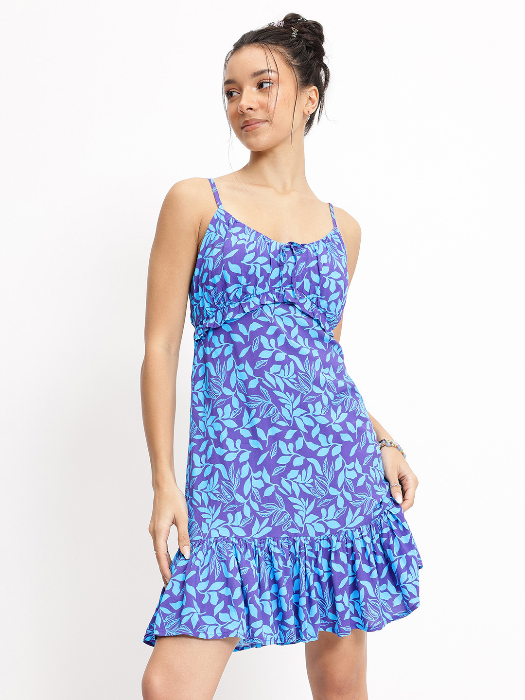 DressBerry Flounce Ruffles Empire Midi Dress