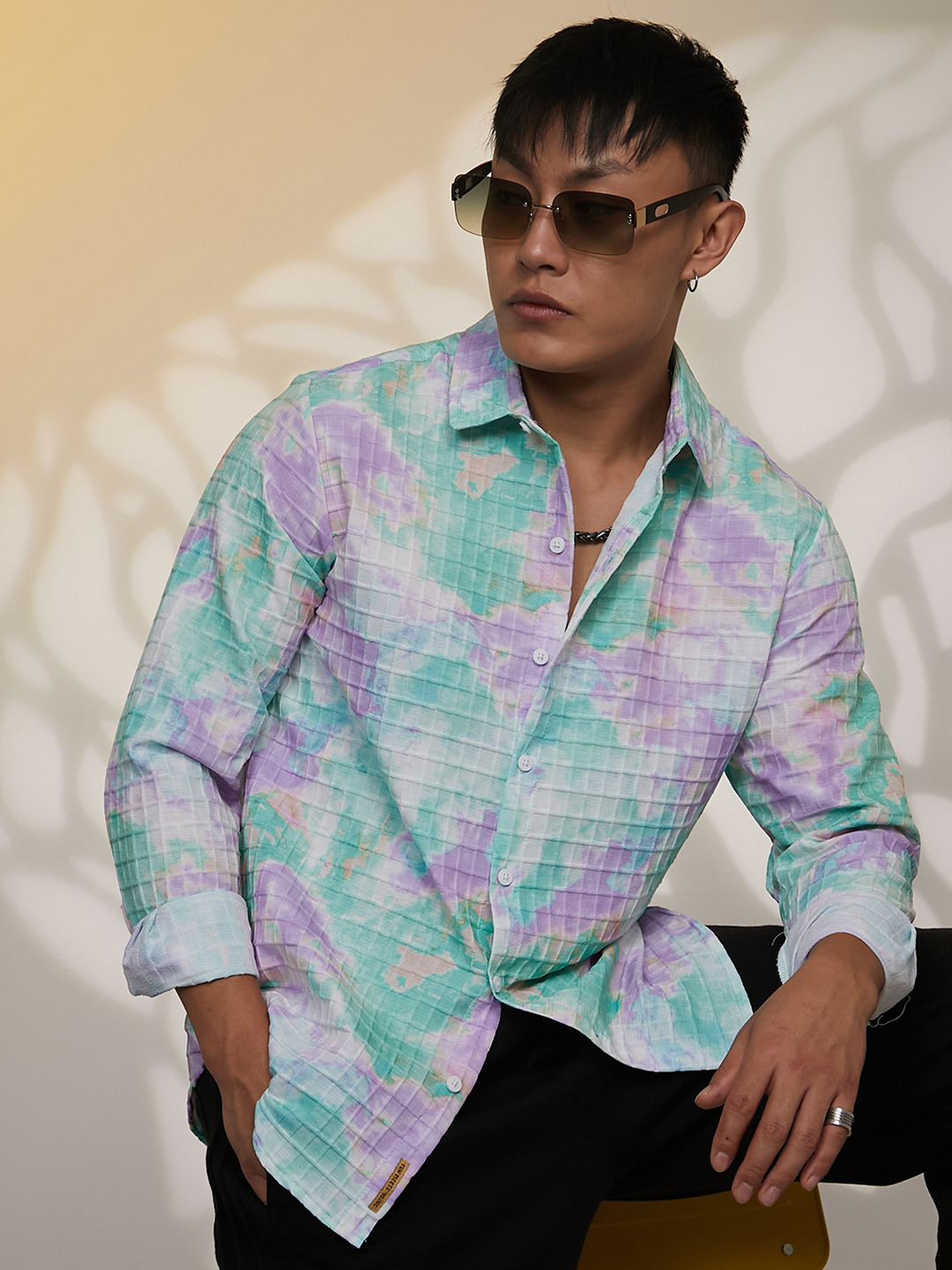 Campus Sutra Men Comfort Abstract Printed Casual Oversized Shirt