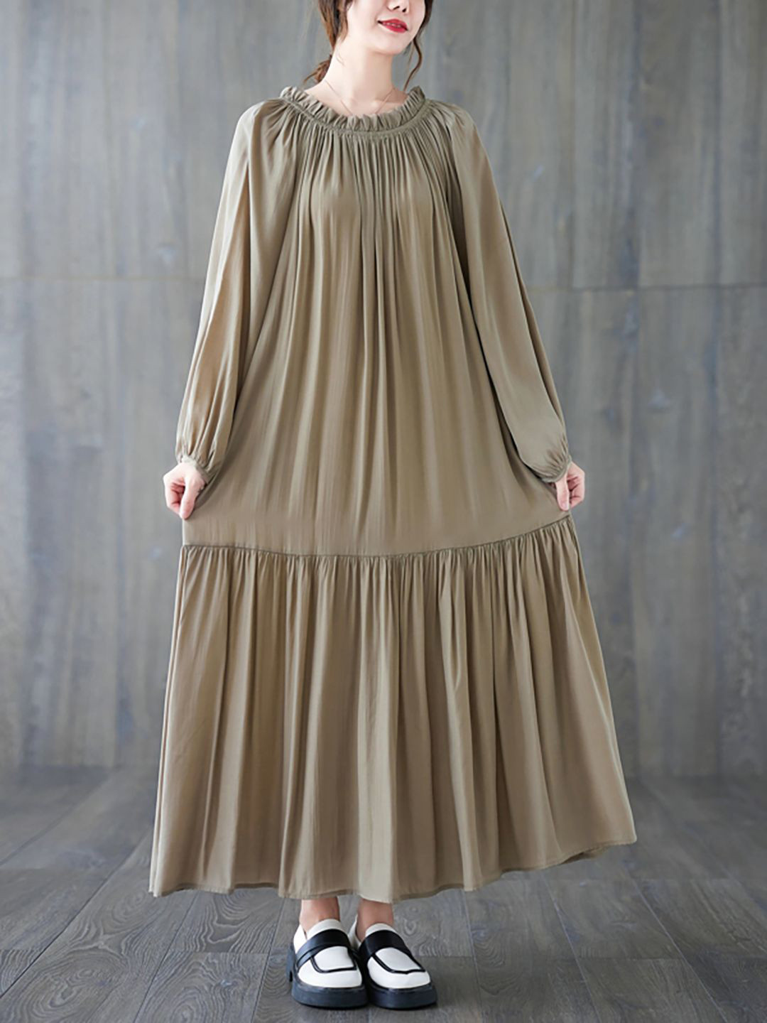 JC Mode Long Sleeves A-Line Maxi Dress