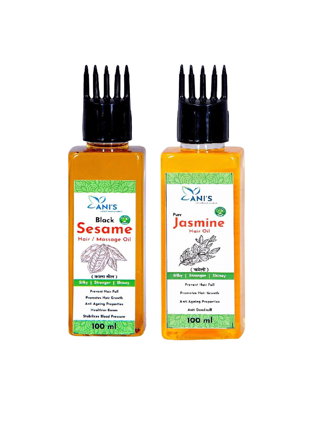 ANI'S Set Of Black Sesame & Jasmine Hair Oils -100ml Each