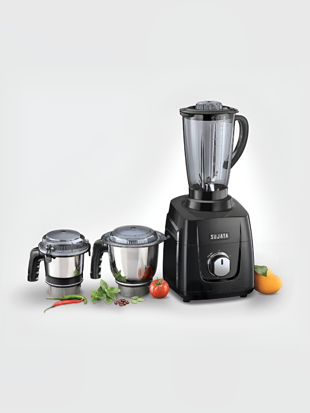 SUJATA MG01 1000 Watt 3 Jars Black Stainless Steel Juicer Mixer Grinder