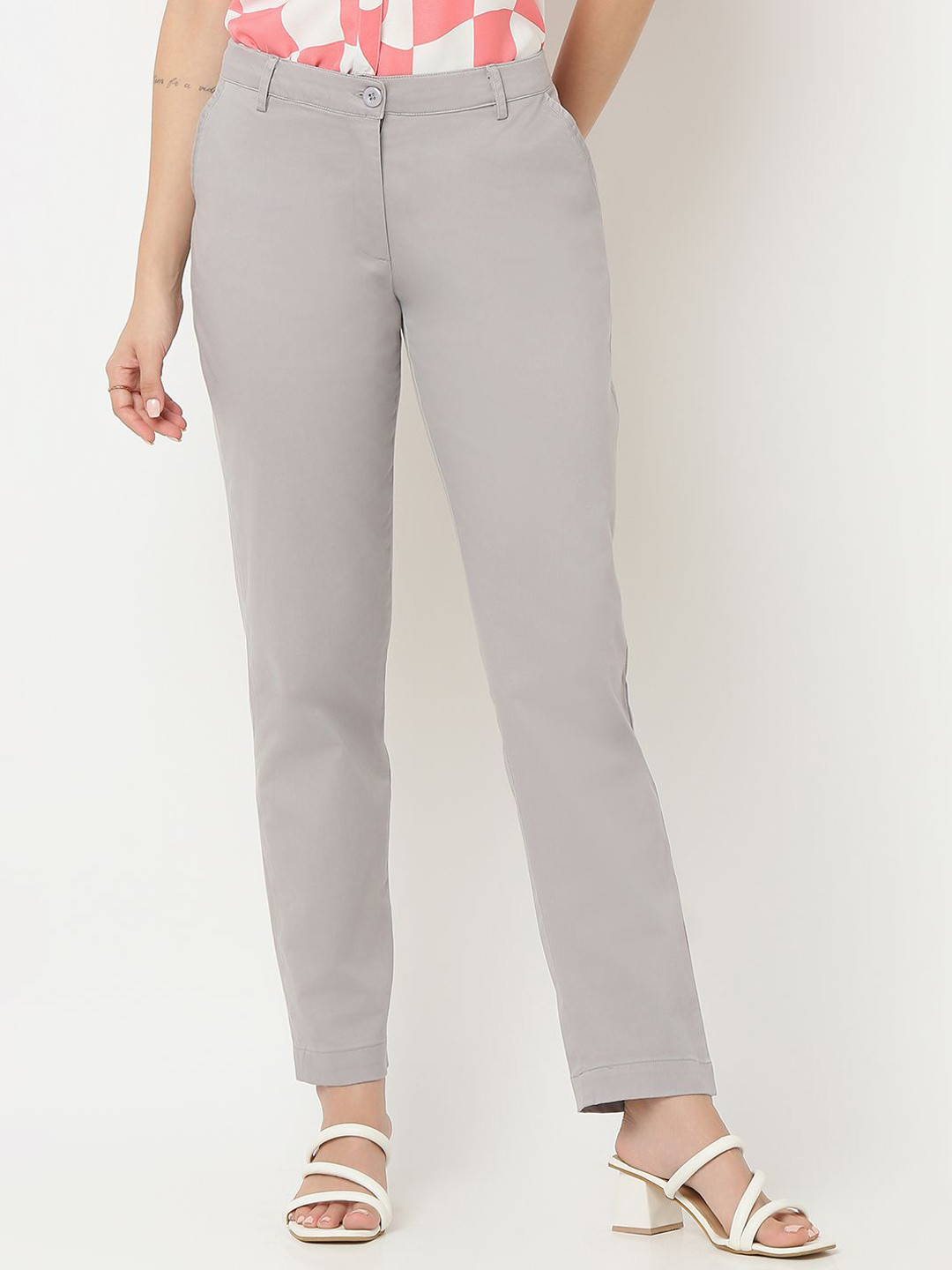 NOT SO PINK Women Tailored Straight Fit Trousers