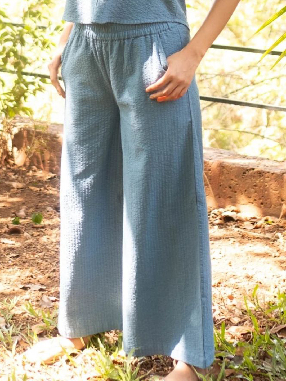 Creatures of Habit Women Seersucker Oversized Pants