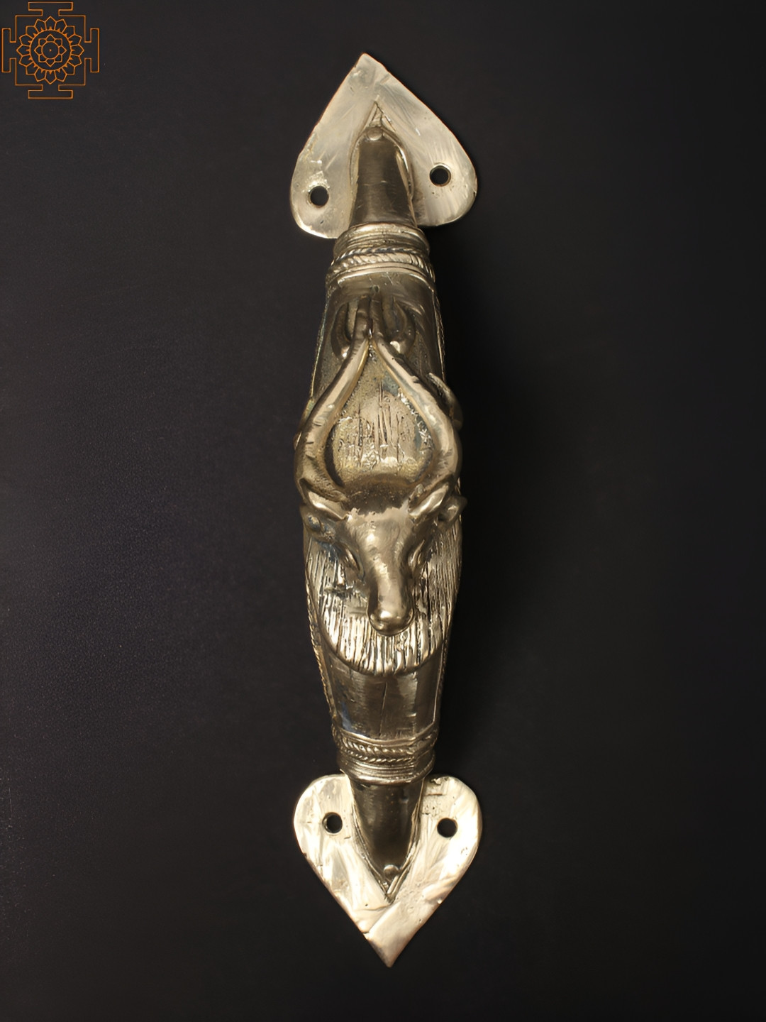 Exotic India 10'' Barasingha Brass Door Handle