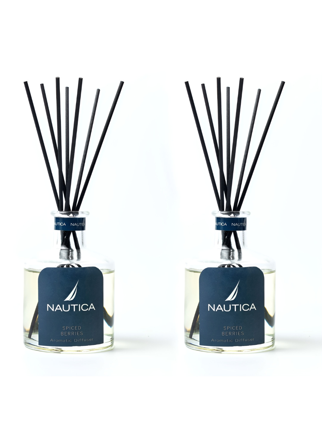 Nautica 2-Pcs Transparent Spiced Berries  Aroma Oil Diffusers With 7 Reed Sticks