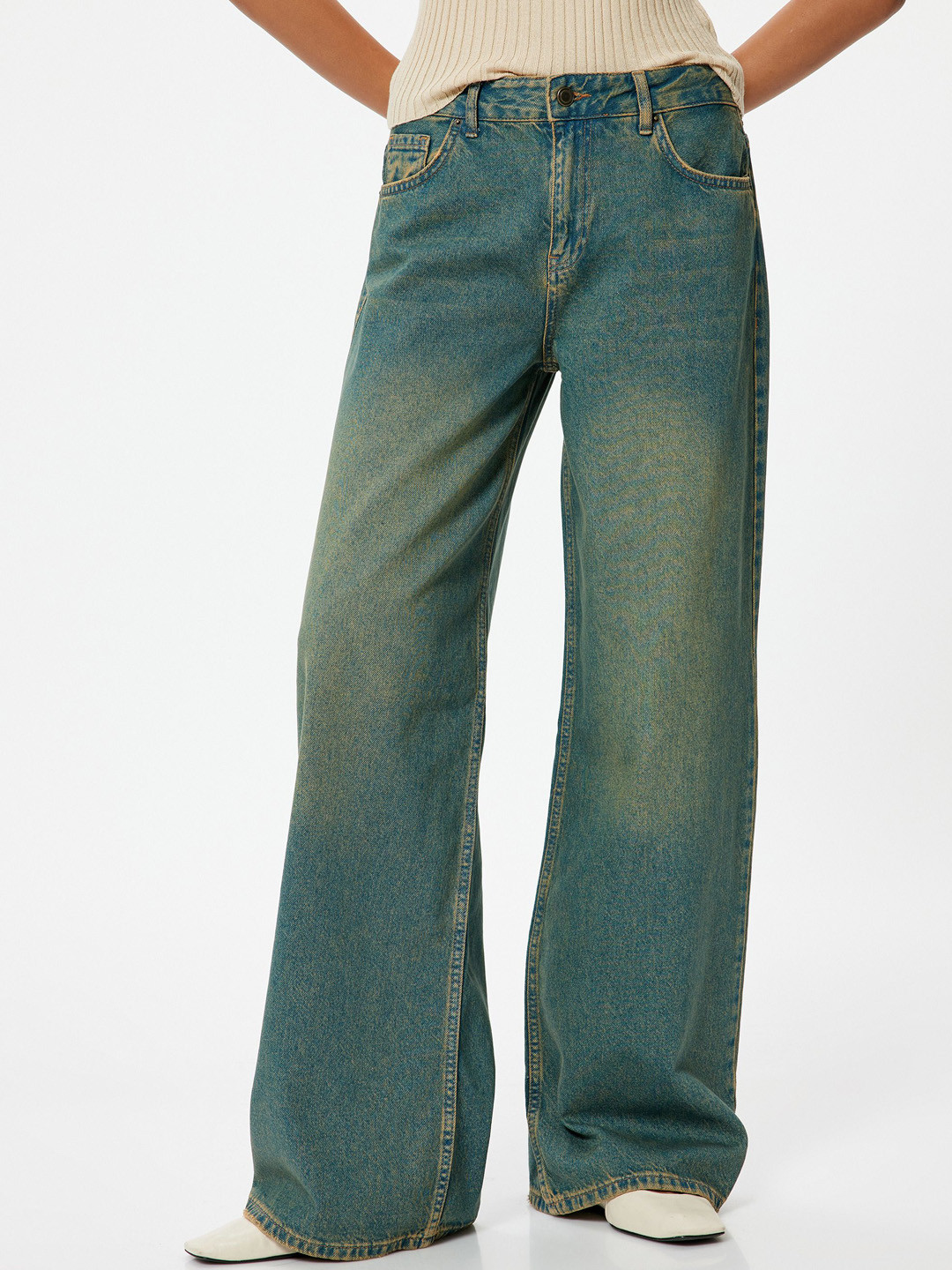 Koton Women Loose Fit Flared Jeans